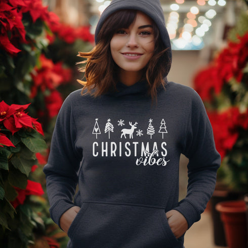C & Win Sports Christmas Vibes Hoodie Dark Heather / S - C & Win Sports